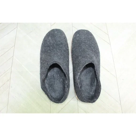 Glerups Charcoal Wool Indoor Leather Sole Slippers Shoe Size 8 - Picture 7 of 8